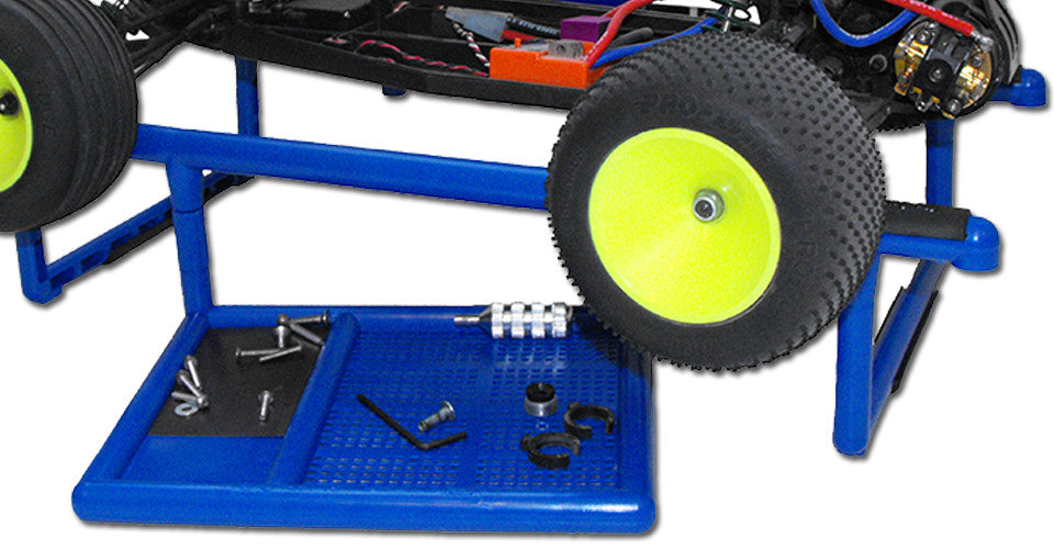 Large Divided Parts Tray and Rubber Inserts Securely Hold RC Cars and RC Monster Trucks